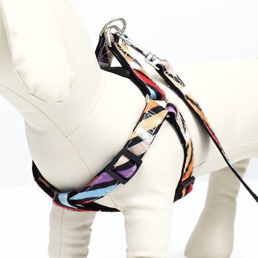 Комплект амуниции двухслойный, размер L, поводок 120 х 2 см, ОШ 31-45 см , ОГ 35-52 см, разноцветный - Пижон фото 6