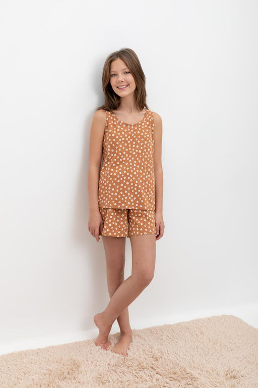 Crockid _ КБ 2819/миндаль,цветочный вальс пижама для дев