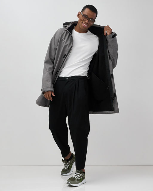 Парка спортивная мужская с капюшоном softshell серого цвета 9565Sr - Mtforce фото 15