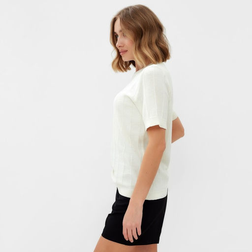 Футболка женская MINAKU: Casual Collection, цвет экрю, размер 48