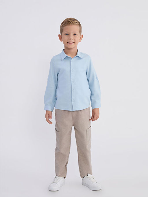 Basic Uzun Kollu Erkek ?ocuk G?mlek