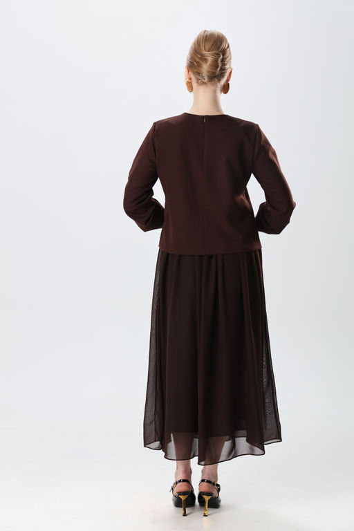 Платье NIKVA н740-24 шоколад  фото 4