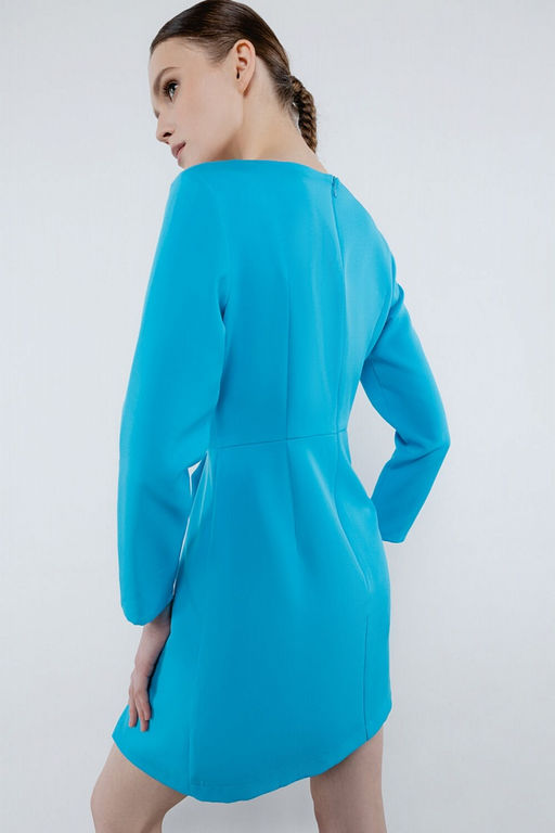 Синее платье с длинным рукавом - Incity фото 4