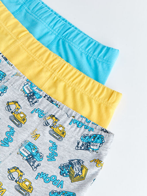 Bask?l? Pamuklu Erkek ?ocuk Boxer 3l? - Waikiki фото 3