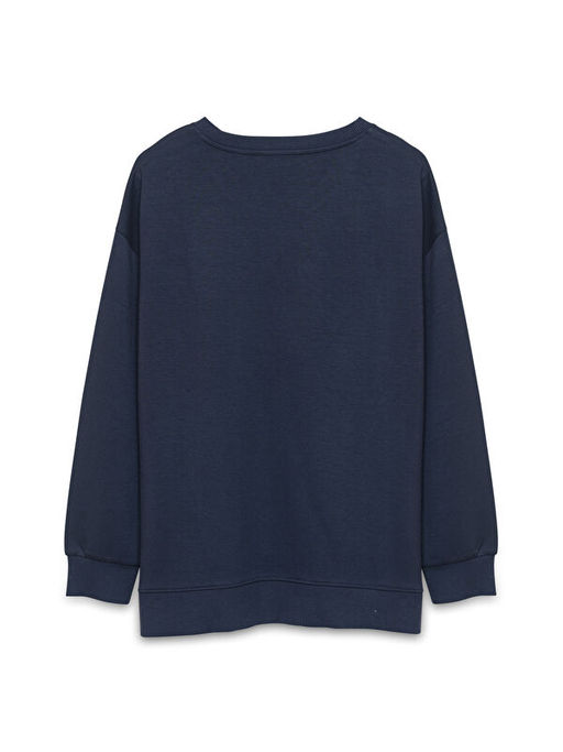 Bisiklet Yaka Oversize Kad?n Sweatshirt