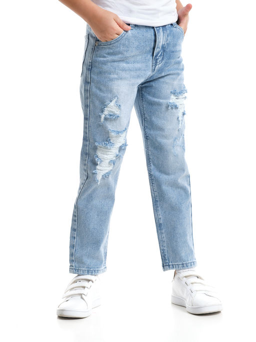 Джинсы голубые для девочки 33-1064 голубой - Mini maxi фото 6