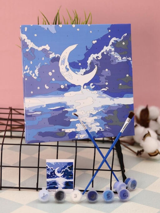 Картина по номерам на подрамнике Draw Me! Moon, (20*20 см)