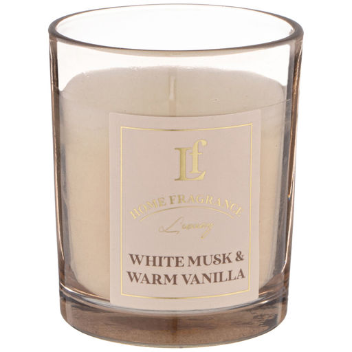 СВЕЧА АРОМАТИЗИРОВАННАЯ В СТАКАНЕ WHITE MUSK & WARM VANILLA 6*7,5 СМ - Lefard фото 3