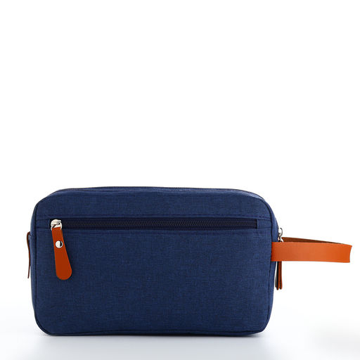 Косметичка дорожная на молнии с ручкой, с отделами, с карманом, синяя - Simaland фото 2