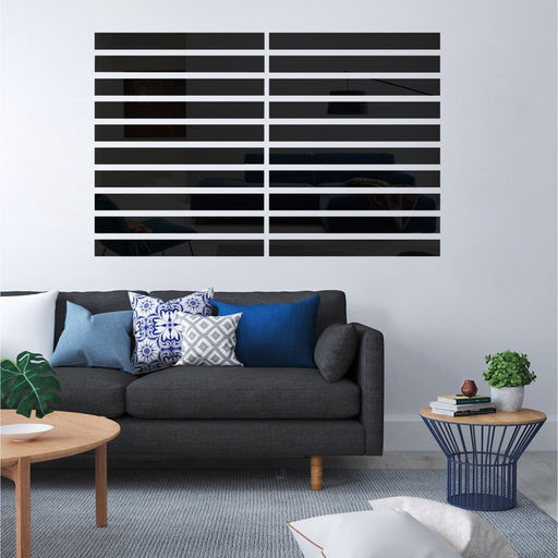 Наклейки интерьерные «Линии», зеркальные, декор настенный, набор 20 шт., 30×3 см