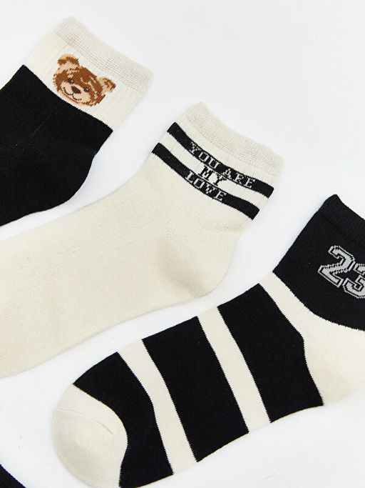 Desenli Kad?n Soket ?orap 5li