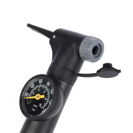 Велонасос COMIRON STATION с манометром, алюминиевый цилиндр, ручка литой пластик, Presta-Schrader, 8,6 бар. /уп 50 - Галеонтрейд фото 5