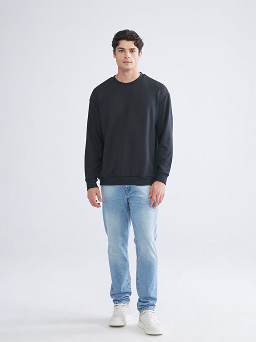 Bisiklet Yaka Erkek Sweatshirt