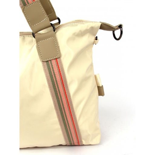 Сумка женская текстиль BoBo-6306, 1отдел, плечевой ремень, молочный 261578 фото 4