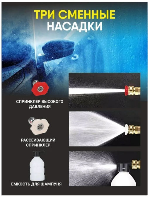 Мойка высокого давления аккумуляторная в кейсе с двумя аккумуляторами / минимойка с пистолетом и пенообразователем в кейсе для авто и для дома