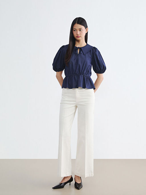 Bebe Yaka Peplum Bluz