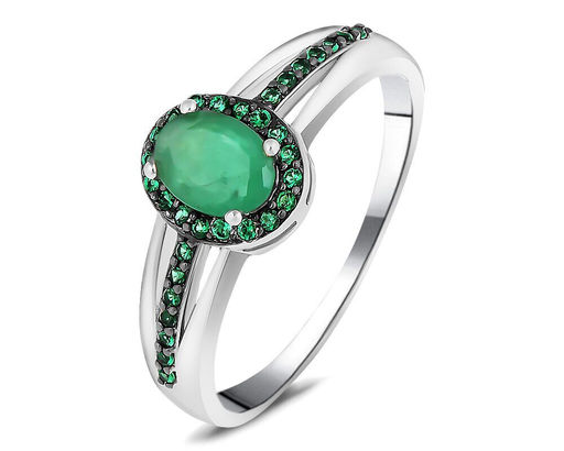 Кольцо, изумруд берилл , наноизумруд, SL-RIC35