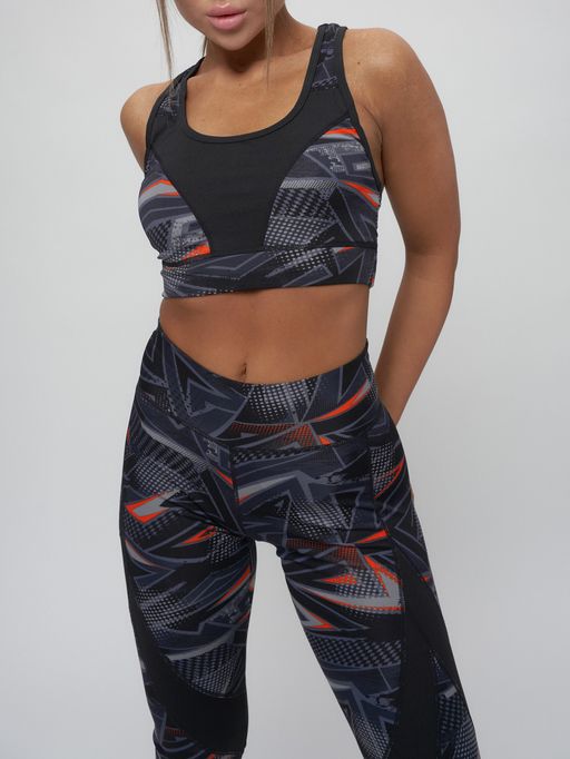 Костюм для фитнеса женский темно-серого цвета 2923TC - FUYOUKAI фото 14