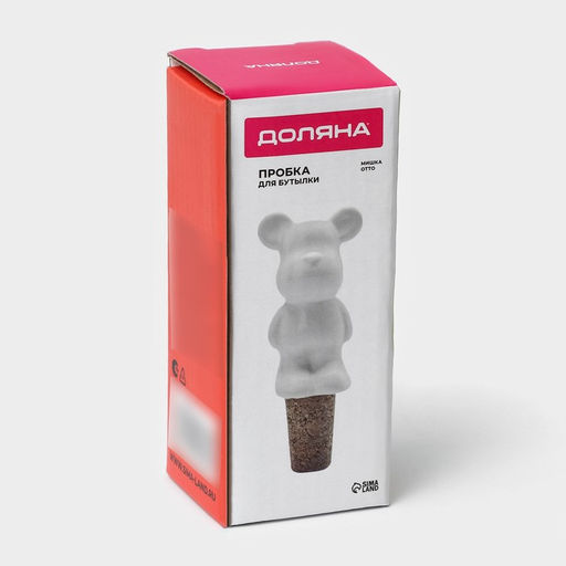 Пробка для бутылки Доляна «Стильный мишка», 3,5×3,5×10 см  фото 8