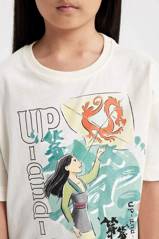 Футболка Oversize с короткими рукавами Disney Mulan для девочек - Defacto фото 5