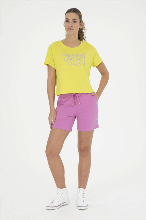 Женские фиолетовые вязаные шорты - U.s. polo assn фото 3