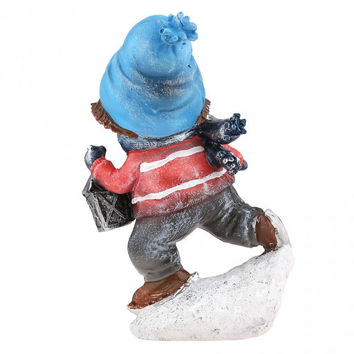 Скульптура-фигура для сада из полистоуна "Мальчик с фонариком" 13х8х20см (Россия)