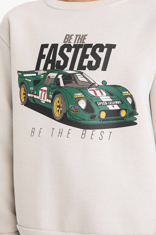Bisiklet Yaka Bask_l_ __i Yumu_ak T_yl_ Sweatshirt Erkek _ocuk - Defacto фото 4