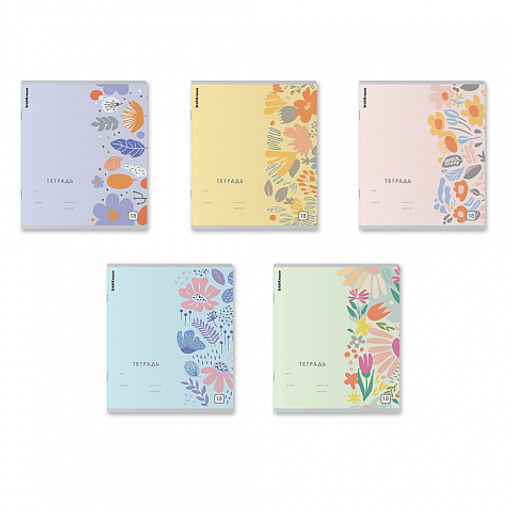 Цена за 10 шт. Тетрадь школьная ученическая ErichKrause Ikebana, 18 листов, линейка (в плёнке по 10 шт.)_MIX-PACK  фото 2