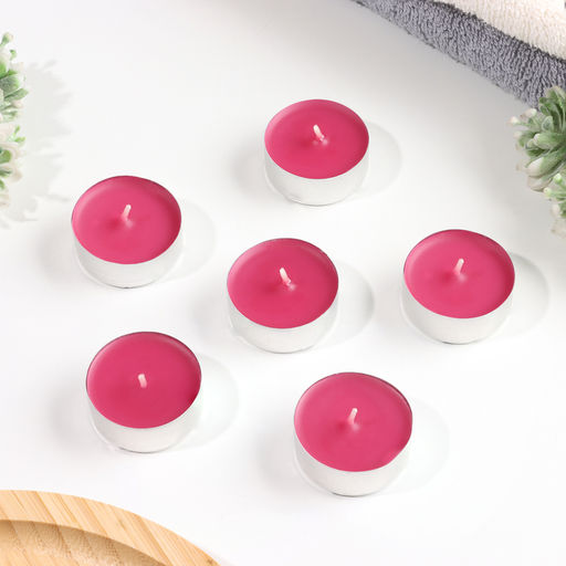 Набор свечей ароматических чайных «Ягоды», 3.8×1.6 см, 3.5 ч, 12 г, 6 шт.