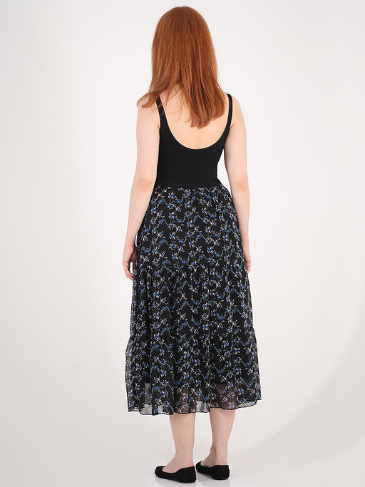 Многоярусная юбка больших размеров шифон - Almond фото 5