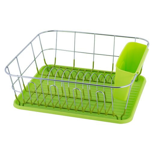 Сушилка для посуды 37*33*13,5см. из хромированной стали с поддоном (0763A) /KAMILLE/  фото 2