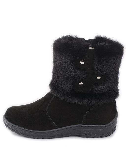 Унты женские на литой подошве. Черные., Черные. Замша. Короткие. Молния.