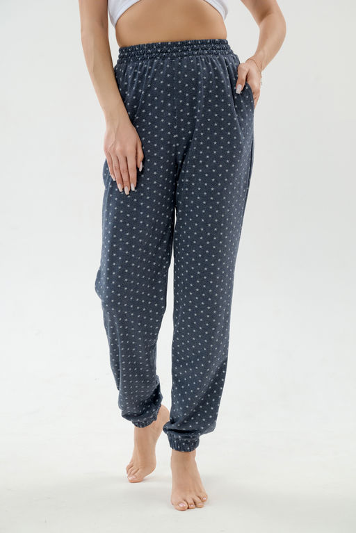 Брюки женские из кулирки на резинке антрацитовый - Амадэль фото 3