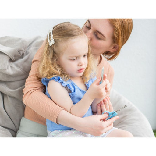 Детский маникюрный набор: ножницы, книпсер, пилка, голубой