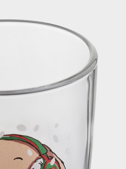 Цена за 20 шт. Кружка Капучино. Новогодние зверушки, 300 мл, стекло, рисунок МИКС