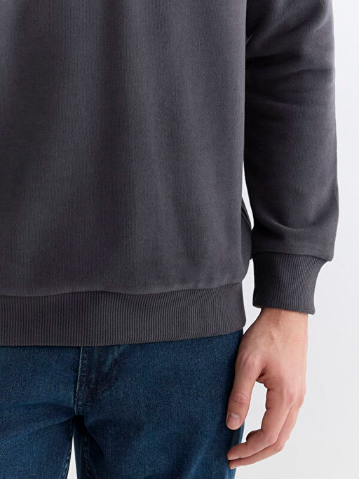 Dik Yaka Erkek Sweatshirt