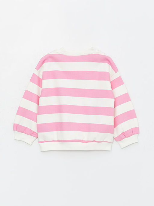 Bisiklet Yaka ?izgili K?z Bebek Sweatshirt - Waikiki фото 3