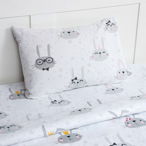 Постельное бельё Этель 1,5 сп Funny rabbits, 143х215 см, 150х214 см, 50х70 см -1 шт, 100 % хлопок, бязь  фото 2