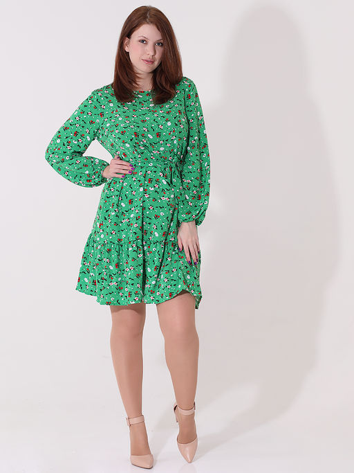 Платье зеленое в мелкий цветок - Almond фото 7
