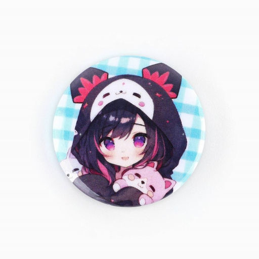 Цена за 10 шт. Значок металлический закатной Милые анимешки, d=2.5 см, МИКС