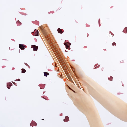 Хлопушка пневматическая «Волшебные сердечки», фольга, розовое золото, 30 см