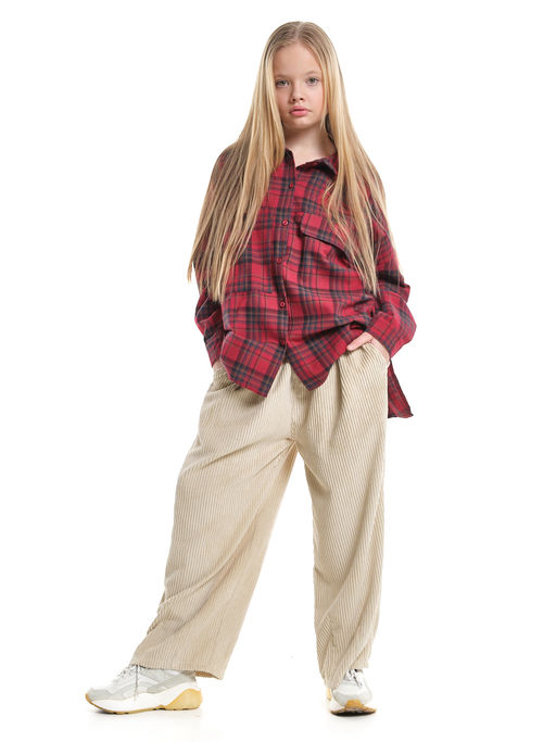 Брюки вельветовые для девочки 22-7614 бежевый - Mini maxi фото 15