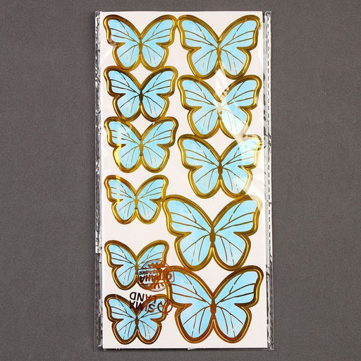 Набор для украшения торта Бабочки 11 шт., цвет голубой - Страна карнавалия фото 4