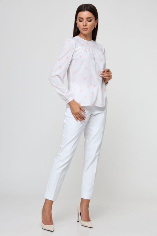 Блуза ANELLI 532/1 белый/фламинго  фото 6