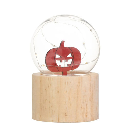 Фигурка светящаяся RISALUX «Тыква», LED-ночник, 3×AG10, шар-8 см, 6.5×6.5×11.5 см