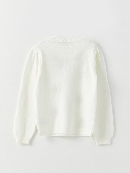 Bisiklet Yaka Desenli Uzun Kollu K?z ?ocuk Triko Kazak - Waikiki фото 2