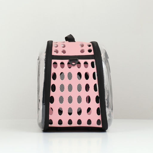 Переноска для животных прозрачная, 42*32*28 см, розовая - Пижон фото 10