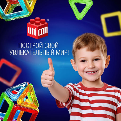 Магнитный конструктор Magical Magnet, 20 деталей, детали матовые - Unicon фото 5