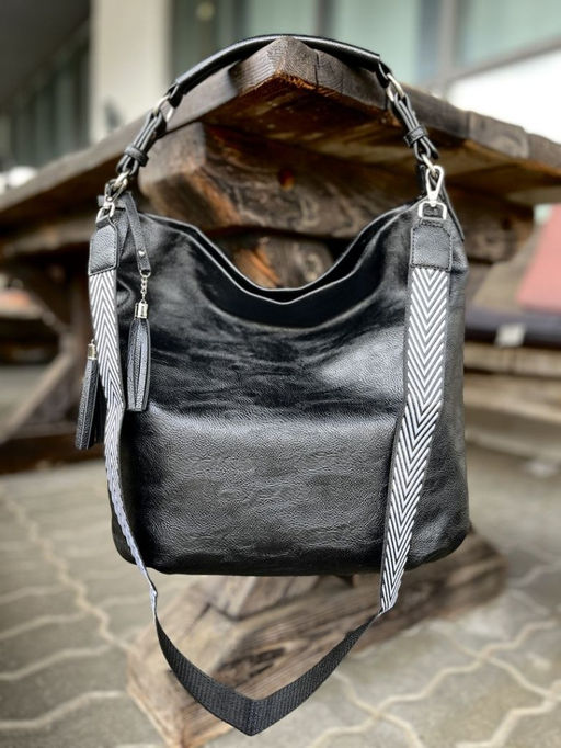 Женская сумка хобо из эко кожи 0012 Черный - Kenguluna фото 3