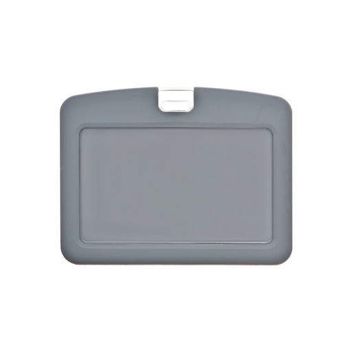 Цена за 5 шт. Бейдж горизонтальный, внешний 100х79 мм, внутренний 85х54 мм, силиконовый, серый